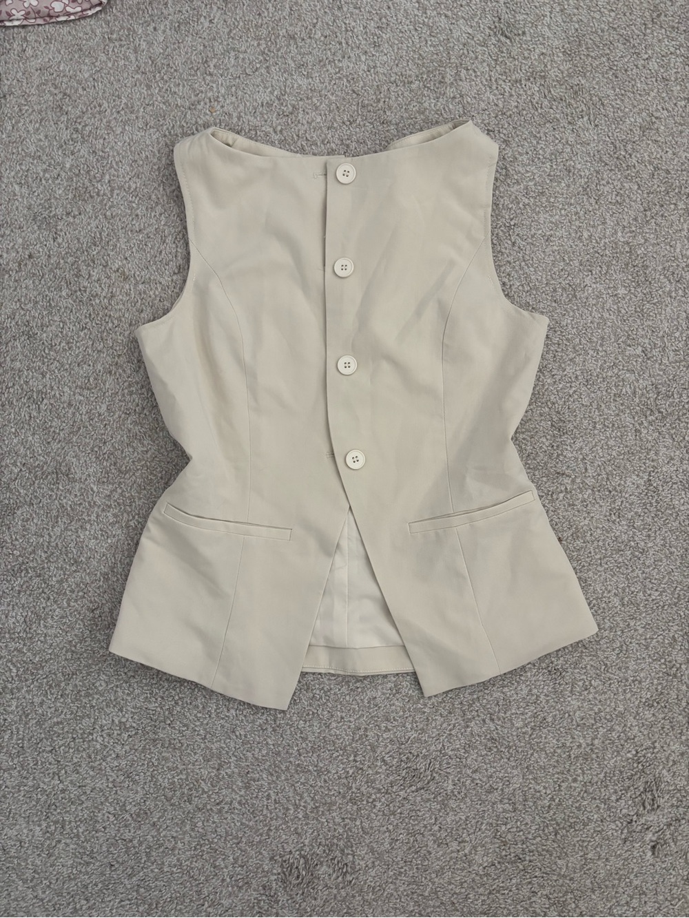Cider Cream Button-Front Tailored Vest - business casual